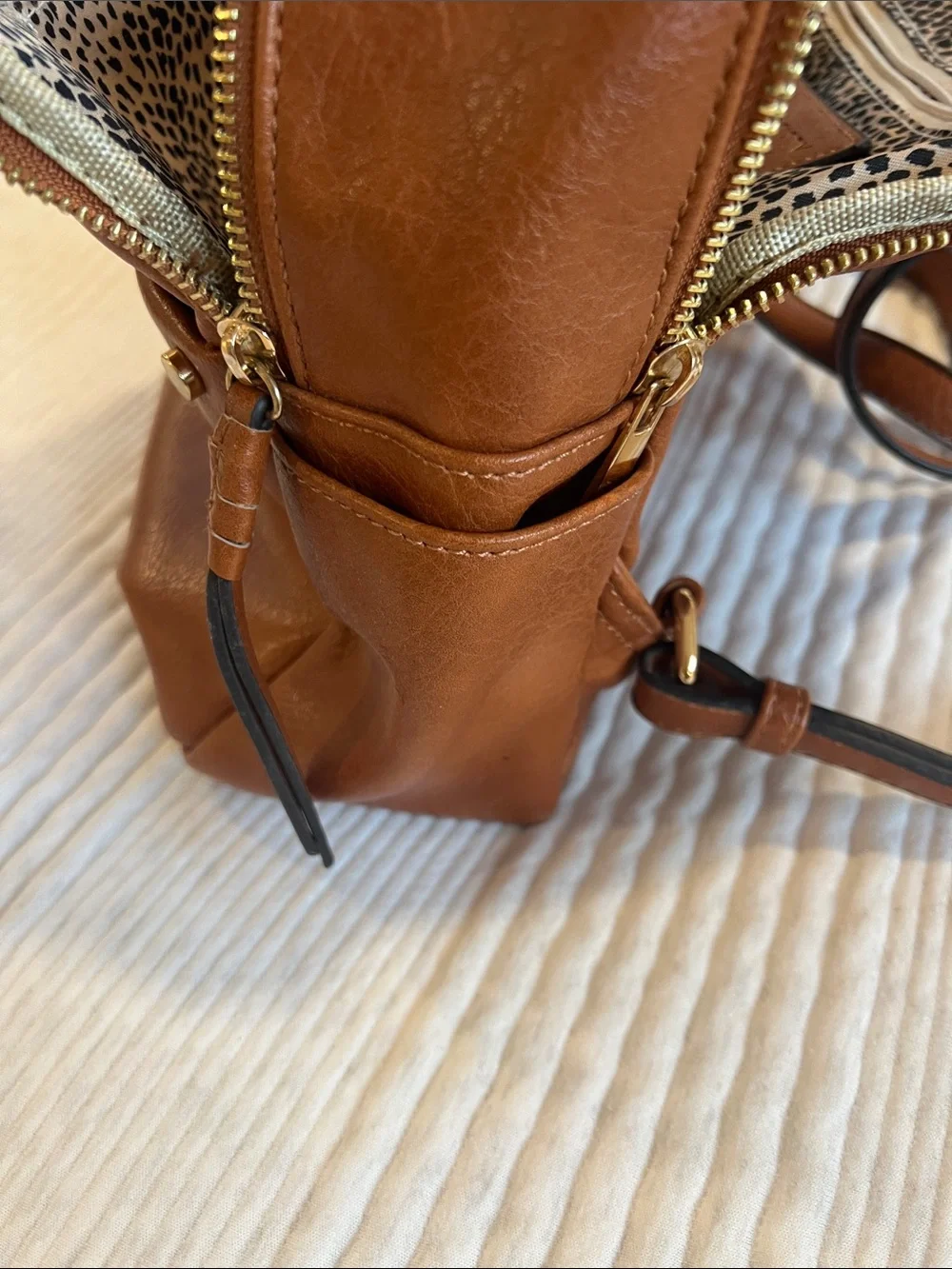 Sole Society Classic Tan Leather Backpack - Stylish Everyday Bag